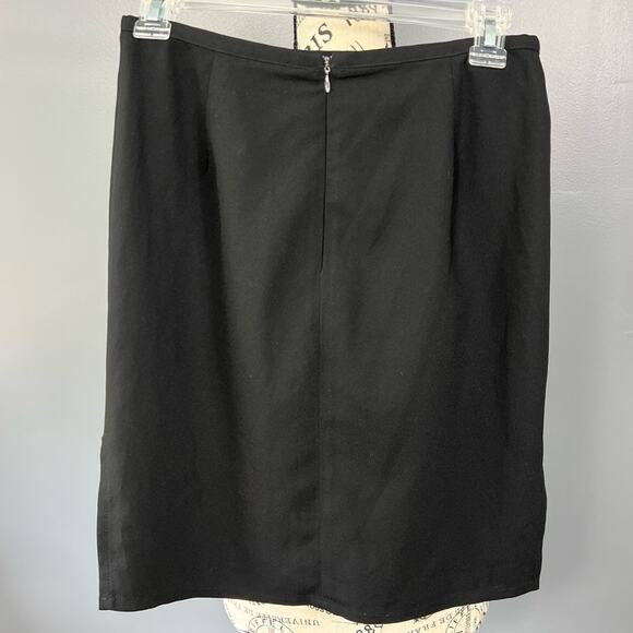 Vintage Catalyst black high waisted mini skirt with slit and zipper - Picture 2 of 6